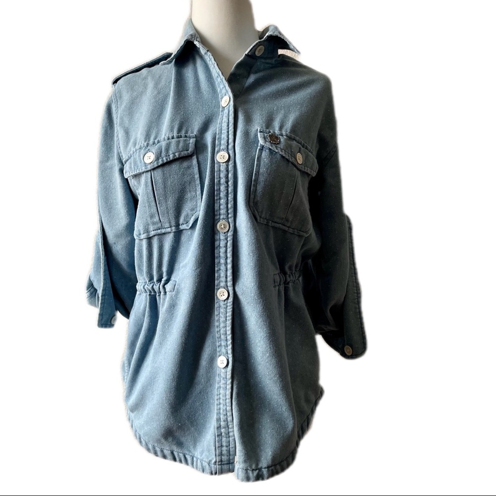 Obey Propaganda Light Blue Polka Dot Long Sleeves Botton Down Shirt/Jacket S
